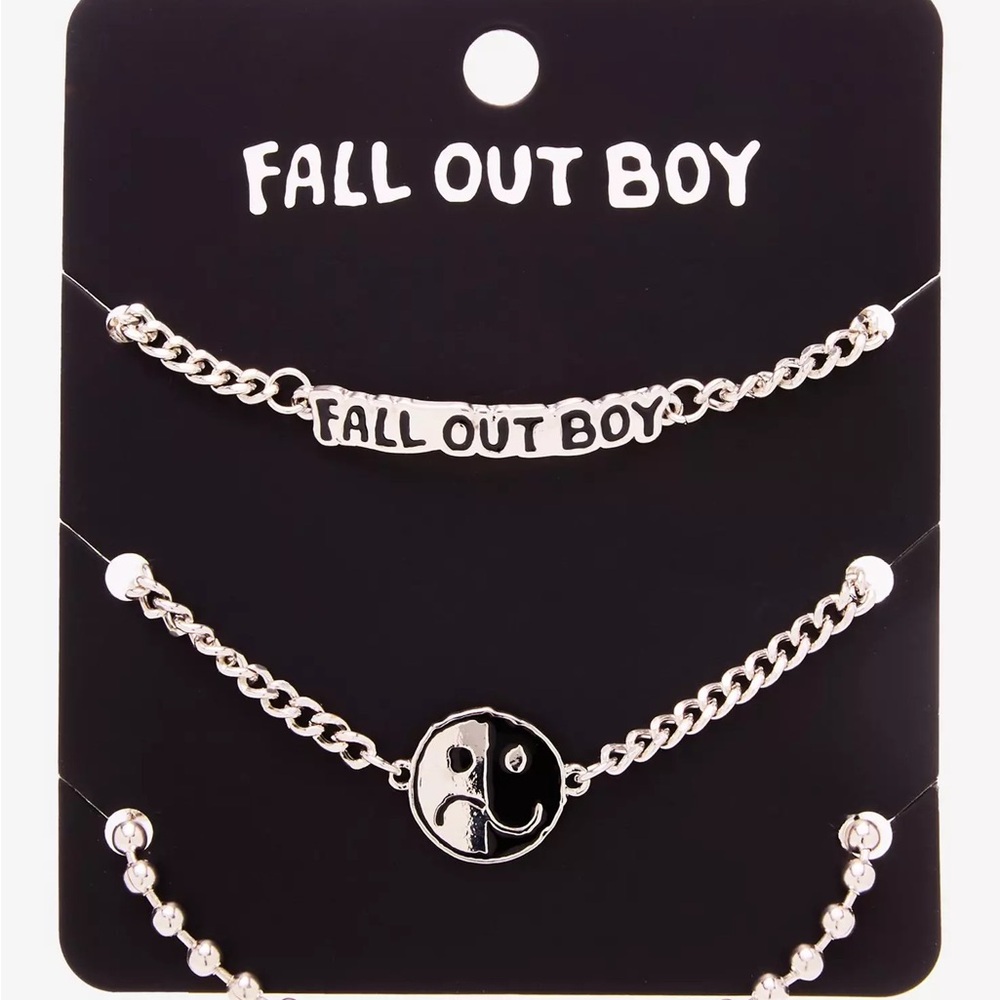 ISO Fall Out Boy Logo Icon Bracelet Set Hot Topic
